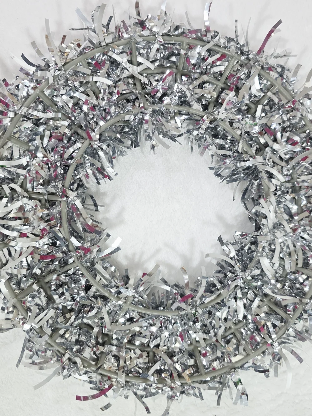 Silver Tinsel Garland Wreath - Party Decoration Holiday Christmas 11